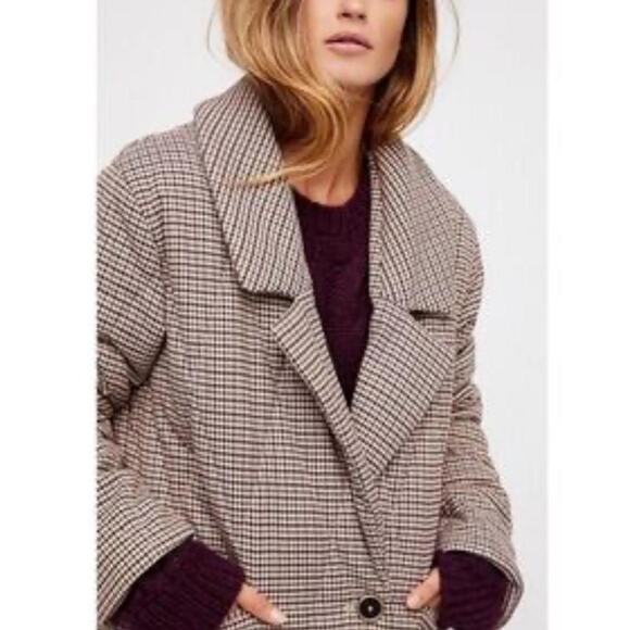 Free people quilted brown coat - Picture 1 of 5